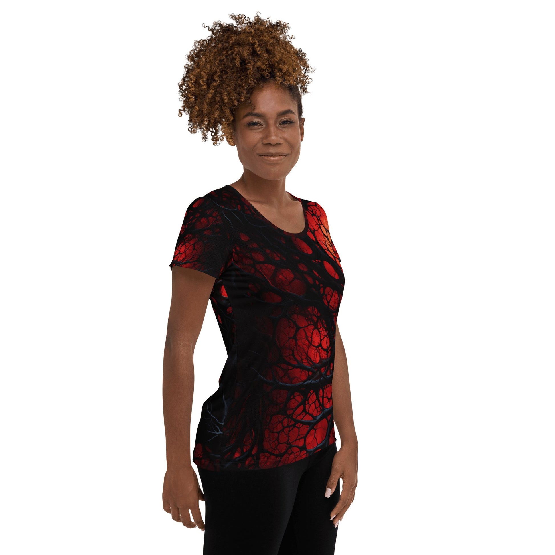 Allover Sport T-Shirt für Damen "Inferno of Shadows" - Artexio