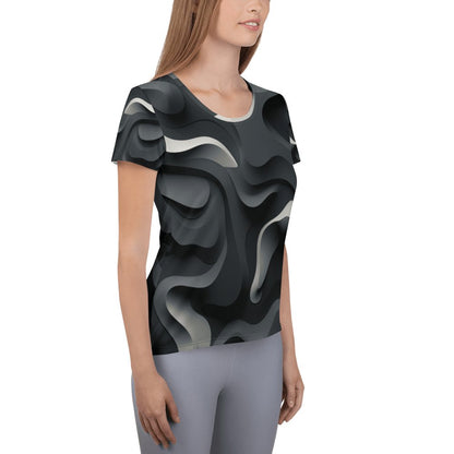 Allover Sport T-Shirt für Damen "Monochrome Flow" - Artexio