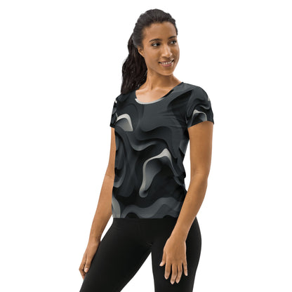 Allover Sport T-Shirt für Damen "Monochrome Flow" - Artexio