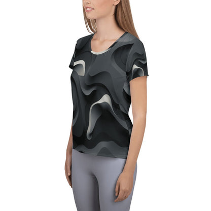 Allover Sport T-Shirt für Damen "Monochrome Flow" - Artexio