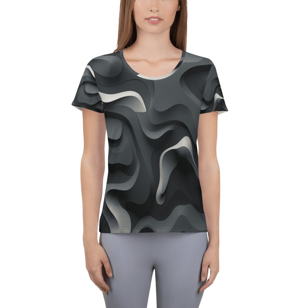 Allover Sport T-Shirt für Damen "Monochrome Flow" - Artexio