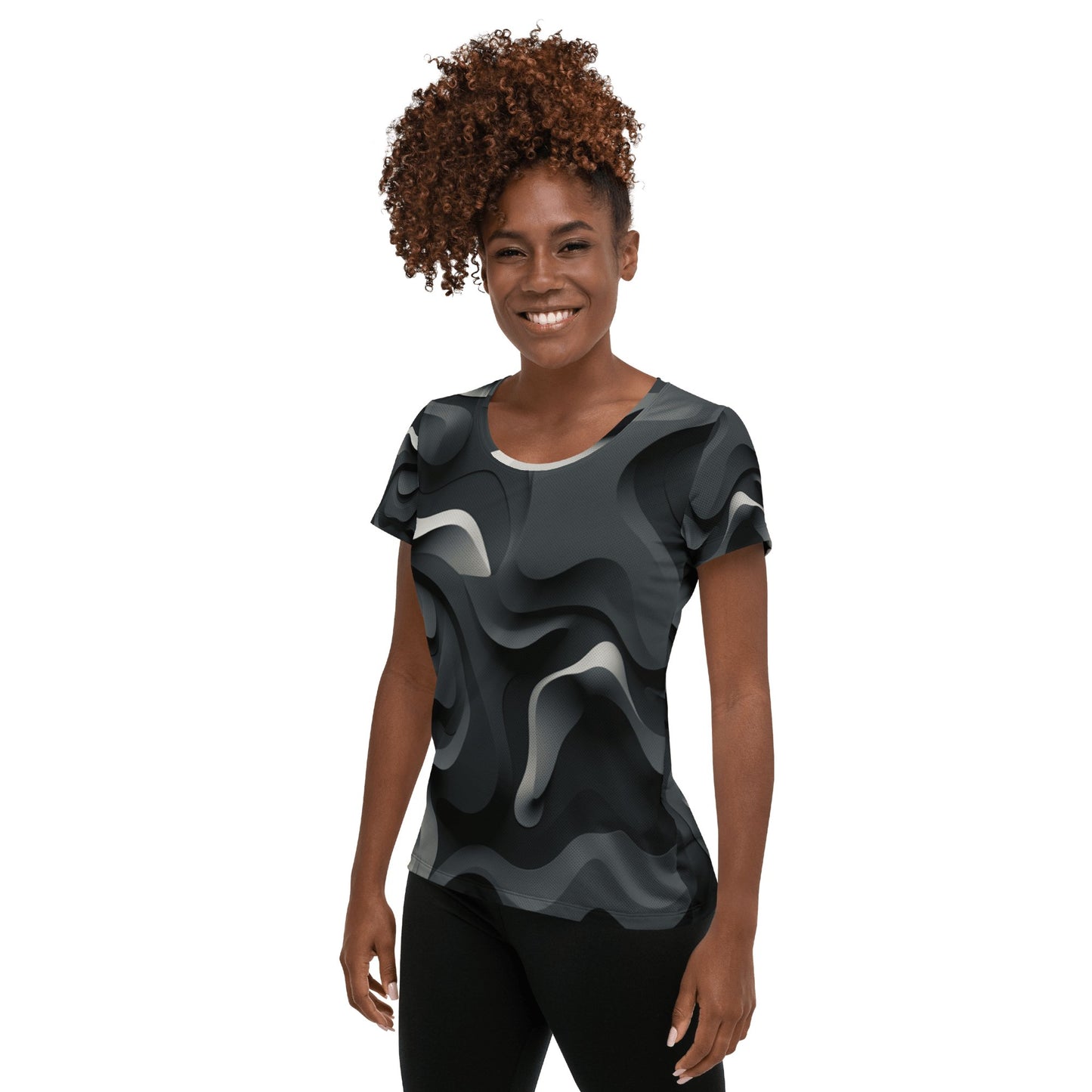 Allover Sport T-Shirt für Damen "Monochrome Flow" - Artexio