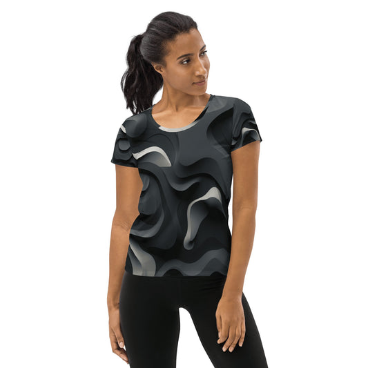 Allover Sport T-Shirt für Damen "Monochrome Flow" - Artexio