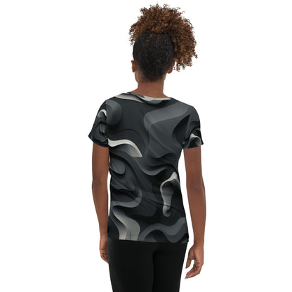 Allover Sport T-Shirt für Damen "Monochrome Flow" - Artexio