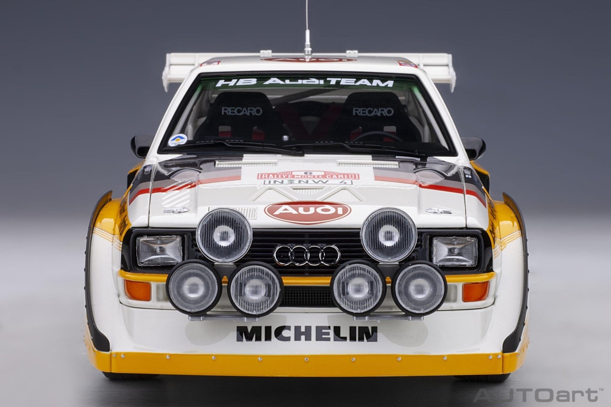 AutoArt Audi Quattro S1 Rally Monte Carlo 1986 H.Mikkola/A.Hertz 6 1:18 Modell