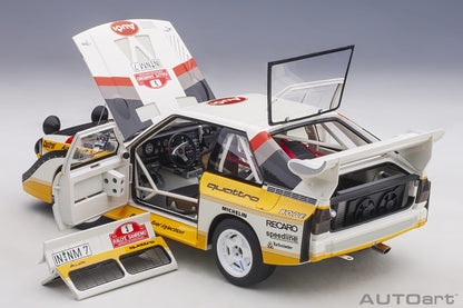 AutoArt Audi Sport Quattro S1 Rally San Remo 1985 Winner W. Röhrl/C. Geistdörfer #5 1:18 Modell - Artexio