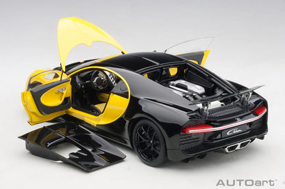 AutoArt Bugatti Chiron (Jaune Molsheim/Nocturne Black) 1:18 Modell