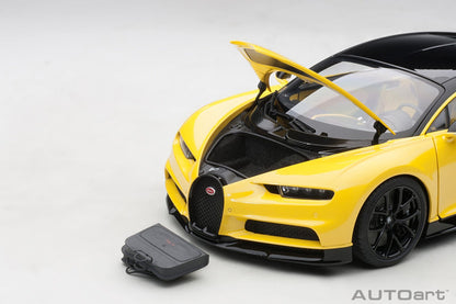 AutoArt Bugatti Chiron (Jaune Molsheim/Nocturne Black) 1:18 Modell