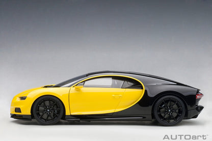 AutoArt Bugatti Chiron (Jaune Molsheim/Nocturne Black) 1:18 Modell
