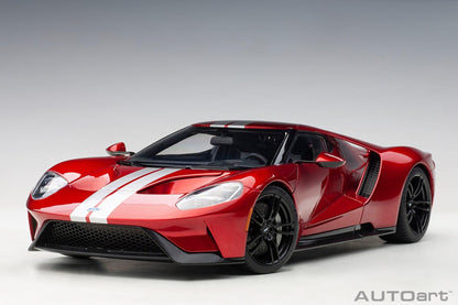 AutoArt Ford GT 2017 - Liquid Red/Silver Stripes 1:18 Modell - Artexio