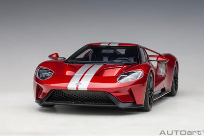 AutoArt Ford GT 2017 - Liquid Red/Silver Stripes 1:18 Modell - Artexio