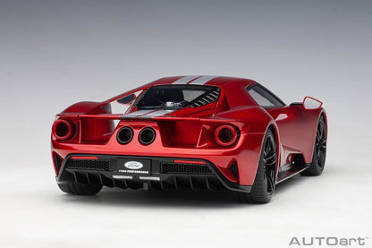 AutoArt Ford GT 2017 - Liquid Red/Silver Stripes 1:18 Modell - Artexio