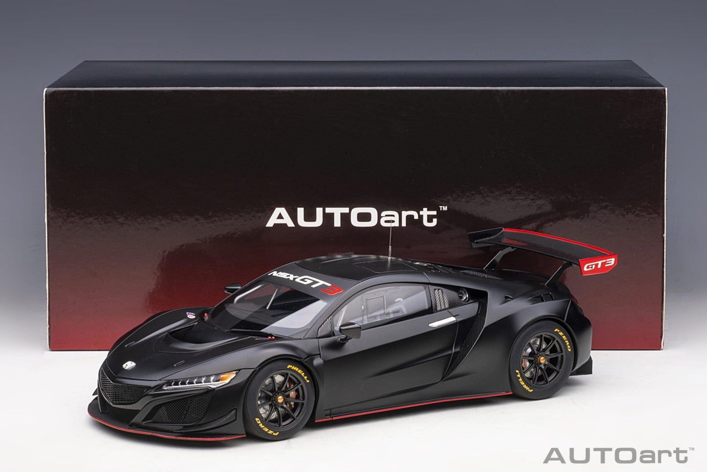 AutoArt Honda NSX GT3 2018 - Matt Black 1:18 Modell - Artexio