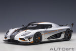 AutoArt Koenigsegg Agera RS - Moon Silver / Carbon with Orange Accents 1:18 Modell