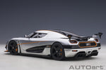 AutoArt Koenigsegg Agera RS - Moon Silver / Carbon with Orange Accents 1:18 Modell