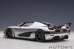 AutoArt Koenigsegg Agera RS - Moon Silver / Carbon with Orange Accents 1:18 Modell