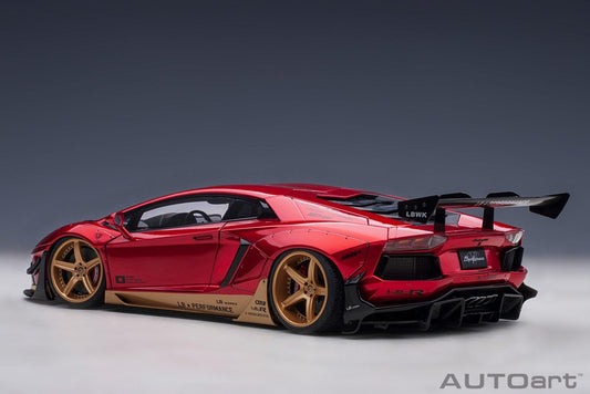 AutoArt Lamborghini Aventador Liberty Walk LB - Works - Hyper Red with Gold accents 1:18 Modell