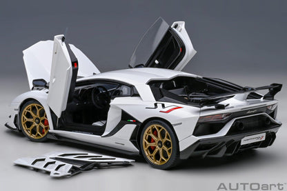 AutoArt Lamborghini Aventador SVJ - Bianco Asopo 1:18 Modell - Artexio