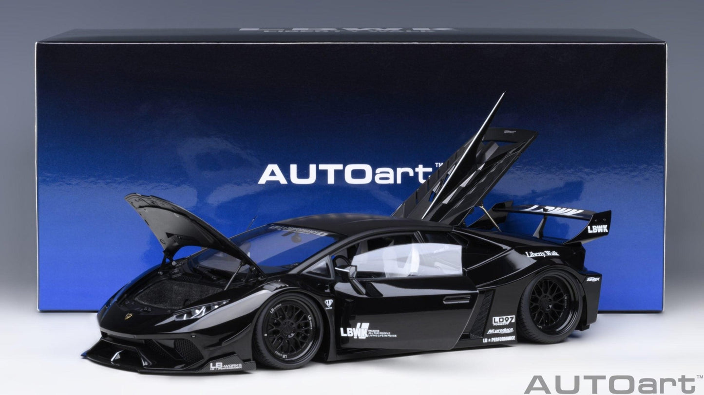 AutoArt Lamborghini Huracan GT Liberty Walk LB Silhouette - Black 1:18 Modell - Artexio