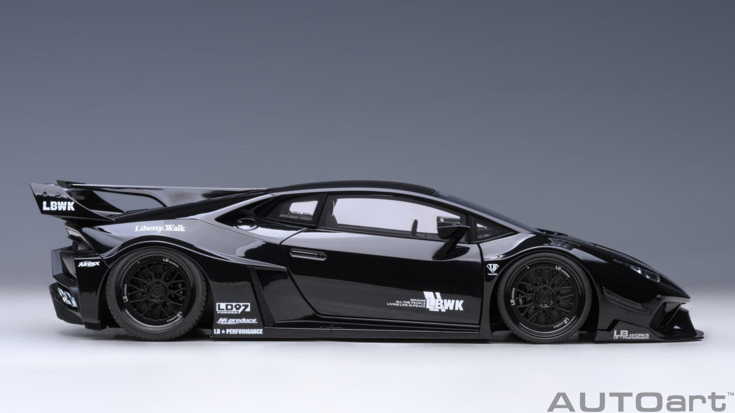 AutoArt Lamborghini Huracan GT Liberty Walk LB Silhouette - Black 1:18 Modell - Artexio