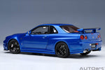 AutoArt Nissan Skyline GT-R (R34) Z - tune - Bayside Blue 1:18 Modell_Artexio