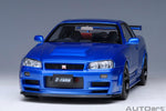 AutoArt Nissan Skyline GT-R (R34) Z - tune - Bayside Blue 1:18 Modell_Artexio