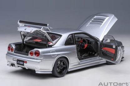 AutoArt Nissan Skyline GT - R (R34) Z - tune - Z - tune Silver 1:18 Modell - Artexio