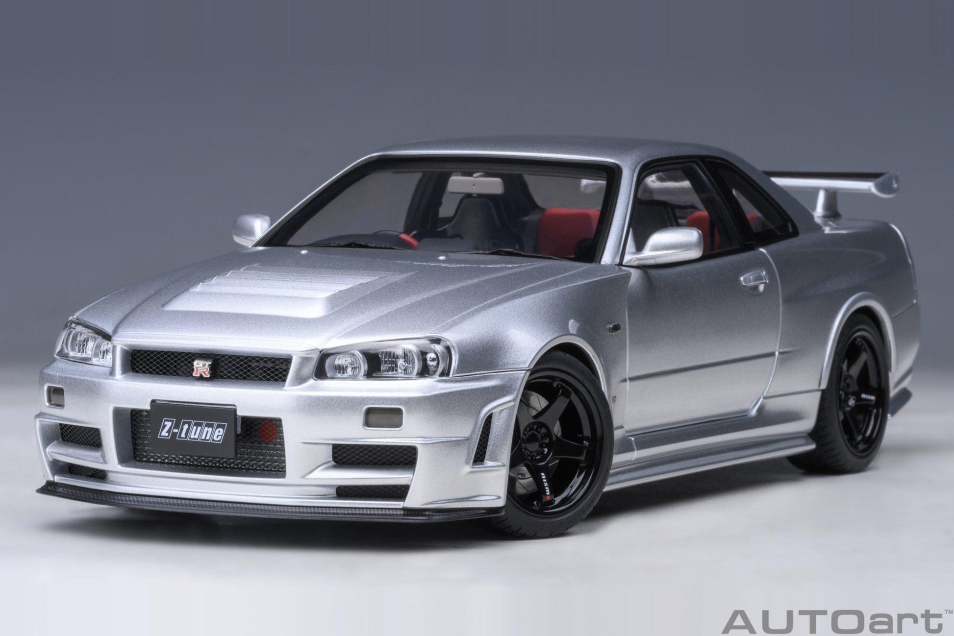 AutoArt Nissan Skyline GT - R (R34) Z - tune - Z - tune Silver 1:18 Modell - Artexio