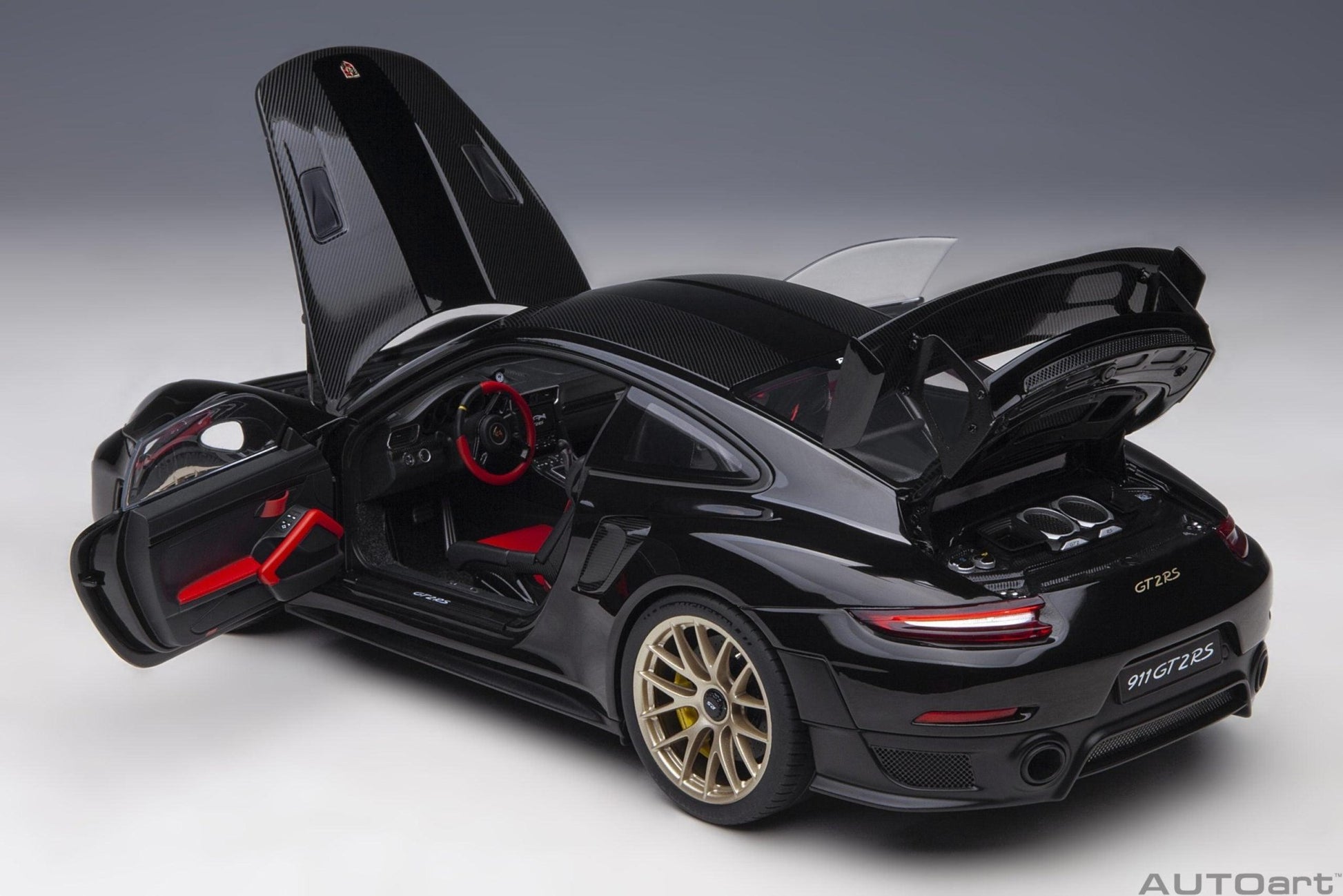 AutoArt Porsche 911 (991.2) GT2 RS Weissach Package - Black 1:18 Modell - Artexio