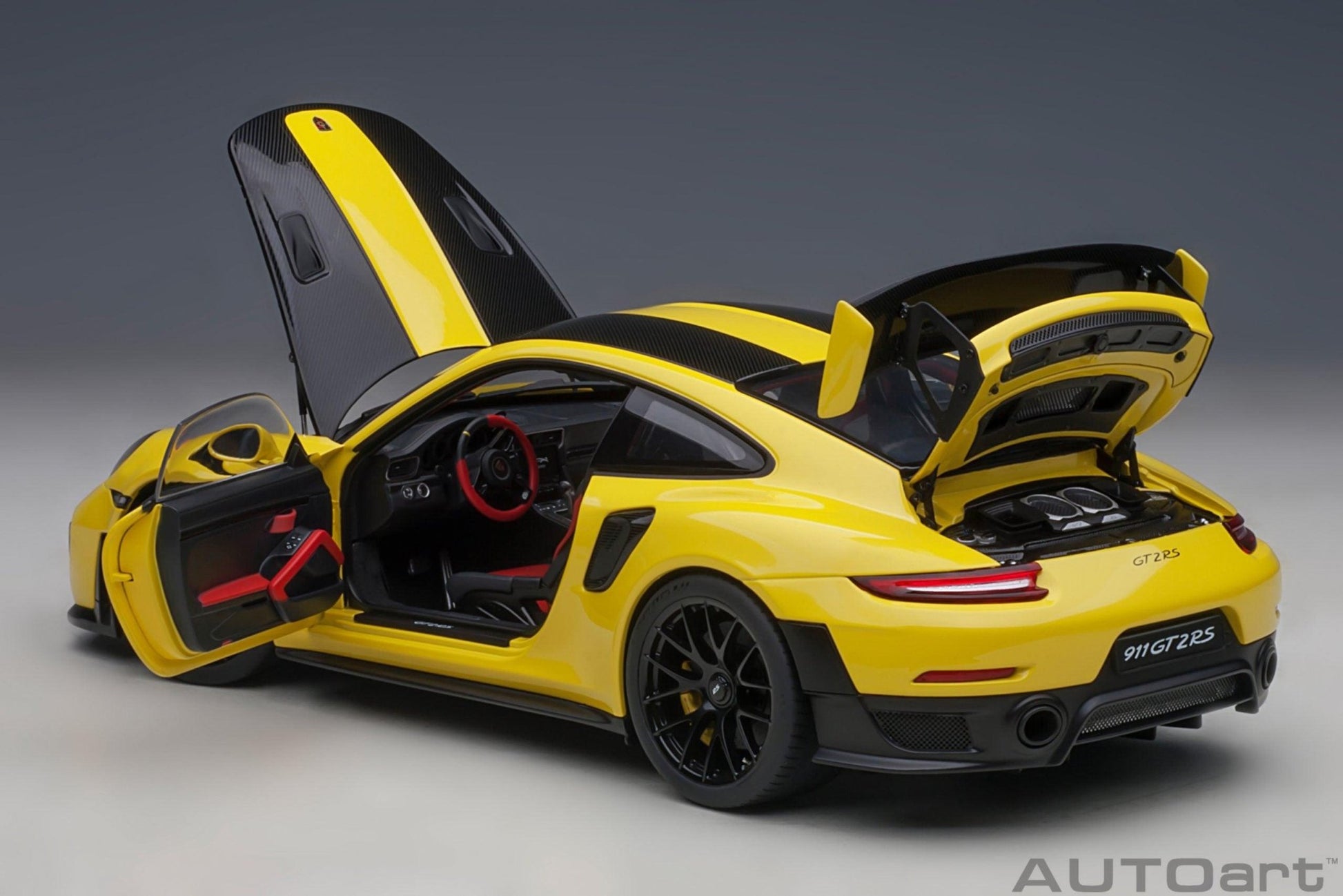 AutoArt Porsche 911 (991.2) GT2 RS Weissach Package - Racing Yellow 1:18 Modell - Artexio