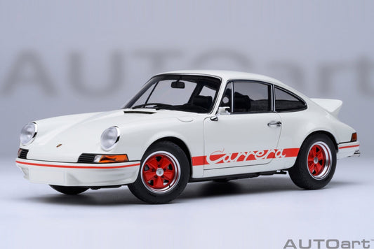 AutoArt Porsche 911 Carrera 2.7 RS Grand Prix White with Red stripes 1:18 Modell
