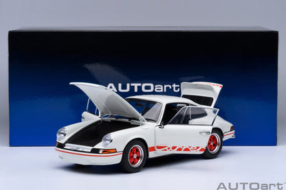 AutoArt Porsche 911 Carrera 2.7 RS Grand Prix White with Red stripes 1:18 Modell