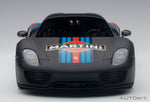 AutoArt Porsche 918 Spyder Weissach Package Matt Black Martini Livery 1:18 Modell