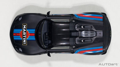 AutoArt Porsche 918 Spyder Weissach Package Matt Black Martini Livery 1:18 Modell