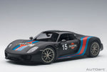 AutoArt Porsche 918 Spyder Weissach Package Matt Black Martini Livery 1:18 Modell