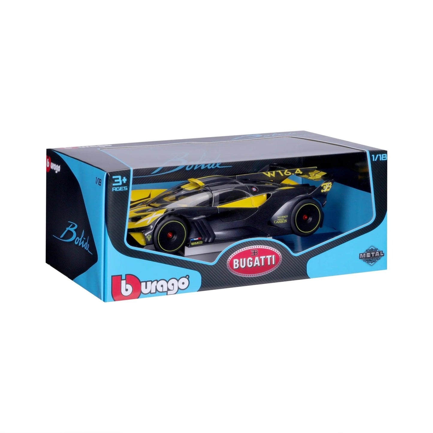 Bburago Bugatti Bolide - Yellow 1:18 Modell - Artexio