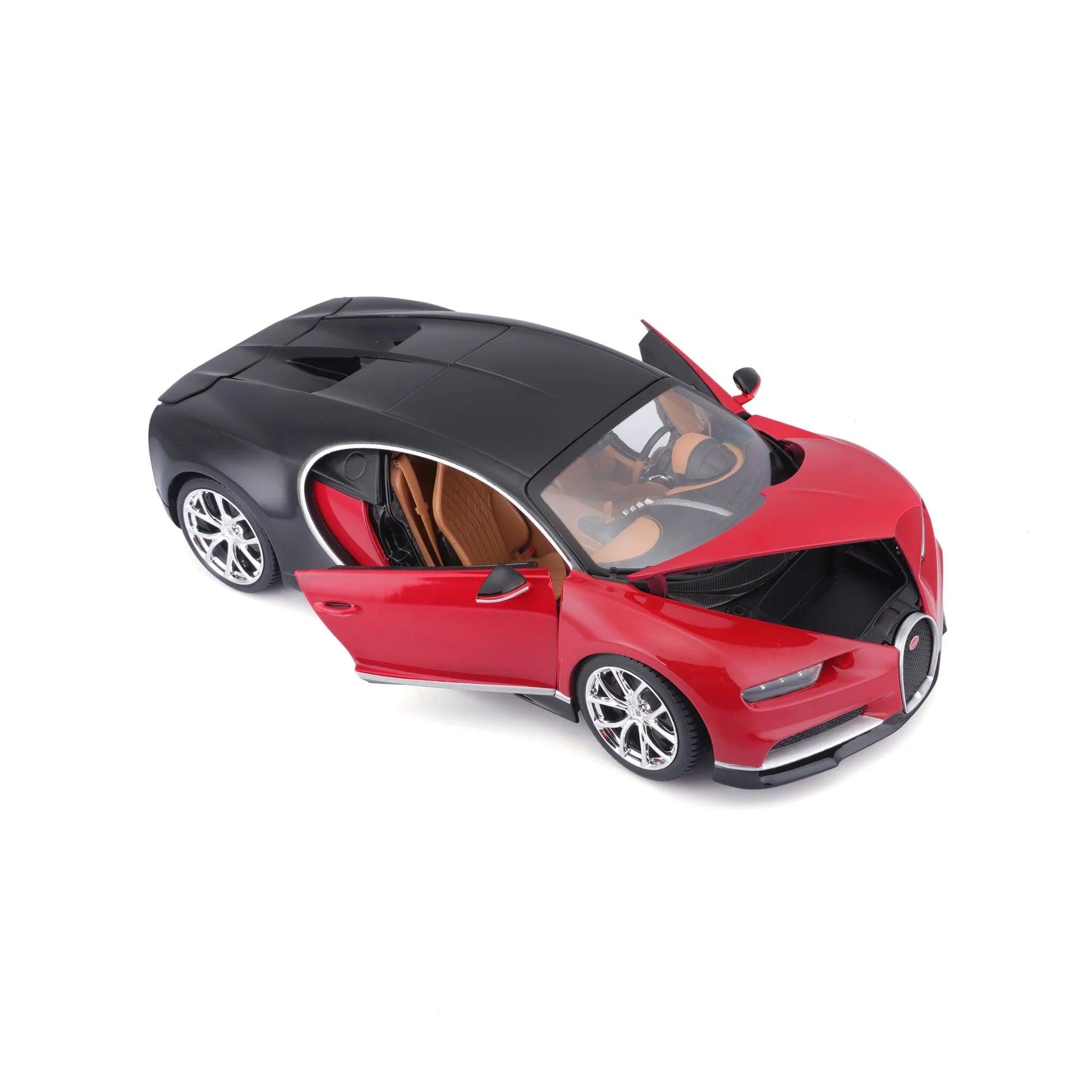 Bburago Bugatti Chiron - Red/Black 1:18 Modell - Artexio