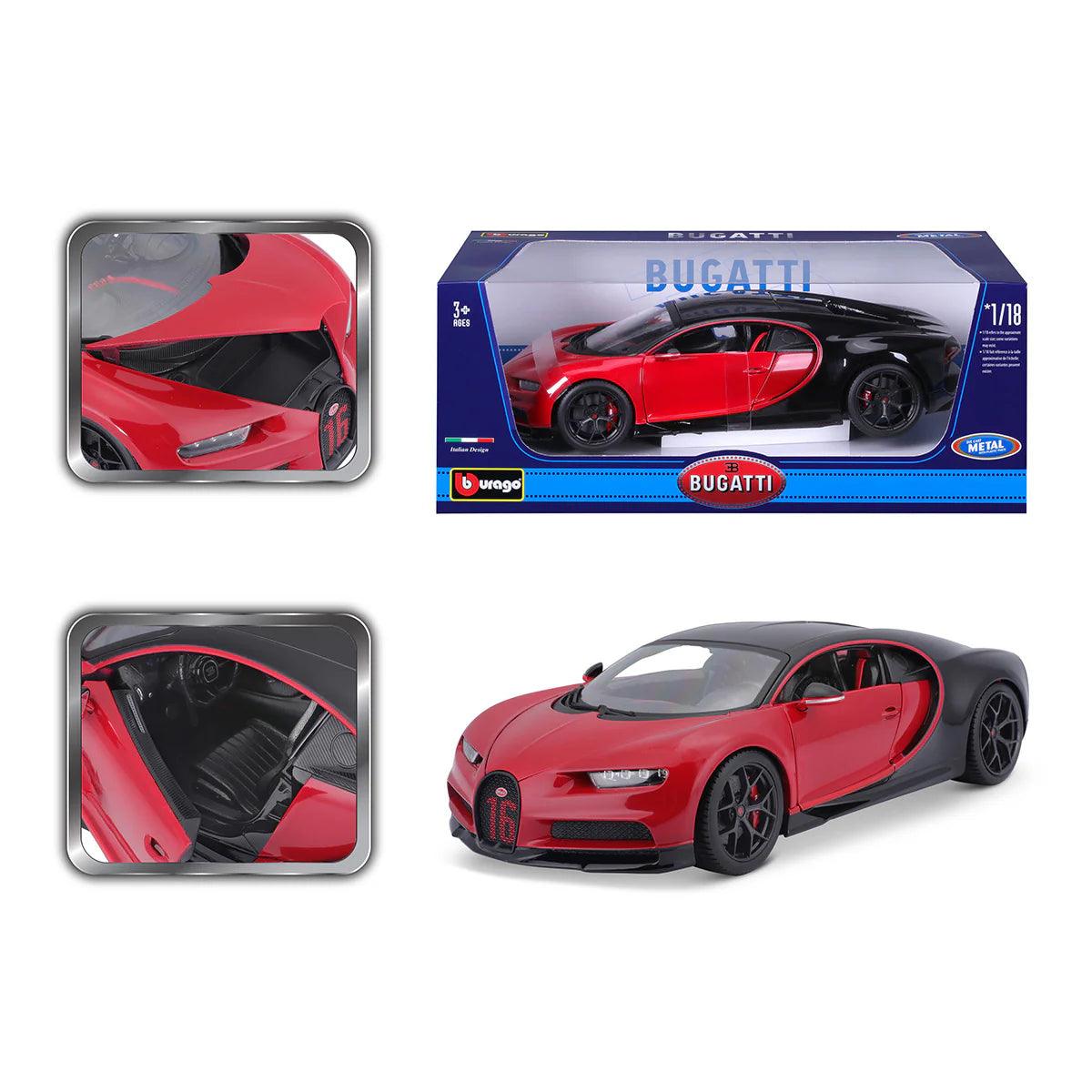 Bburago Bugatti Chiron Sport Red/Black 1:18 Modell - Artexio