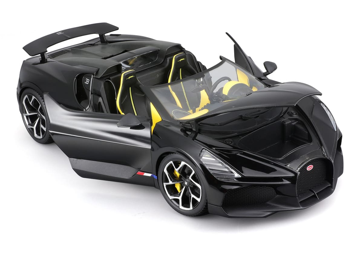 Bburago Bugatti W16 - Mistral Black 1:18 Modell - Artexio