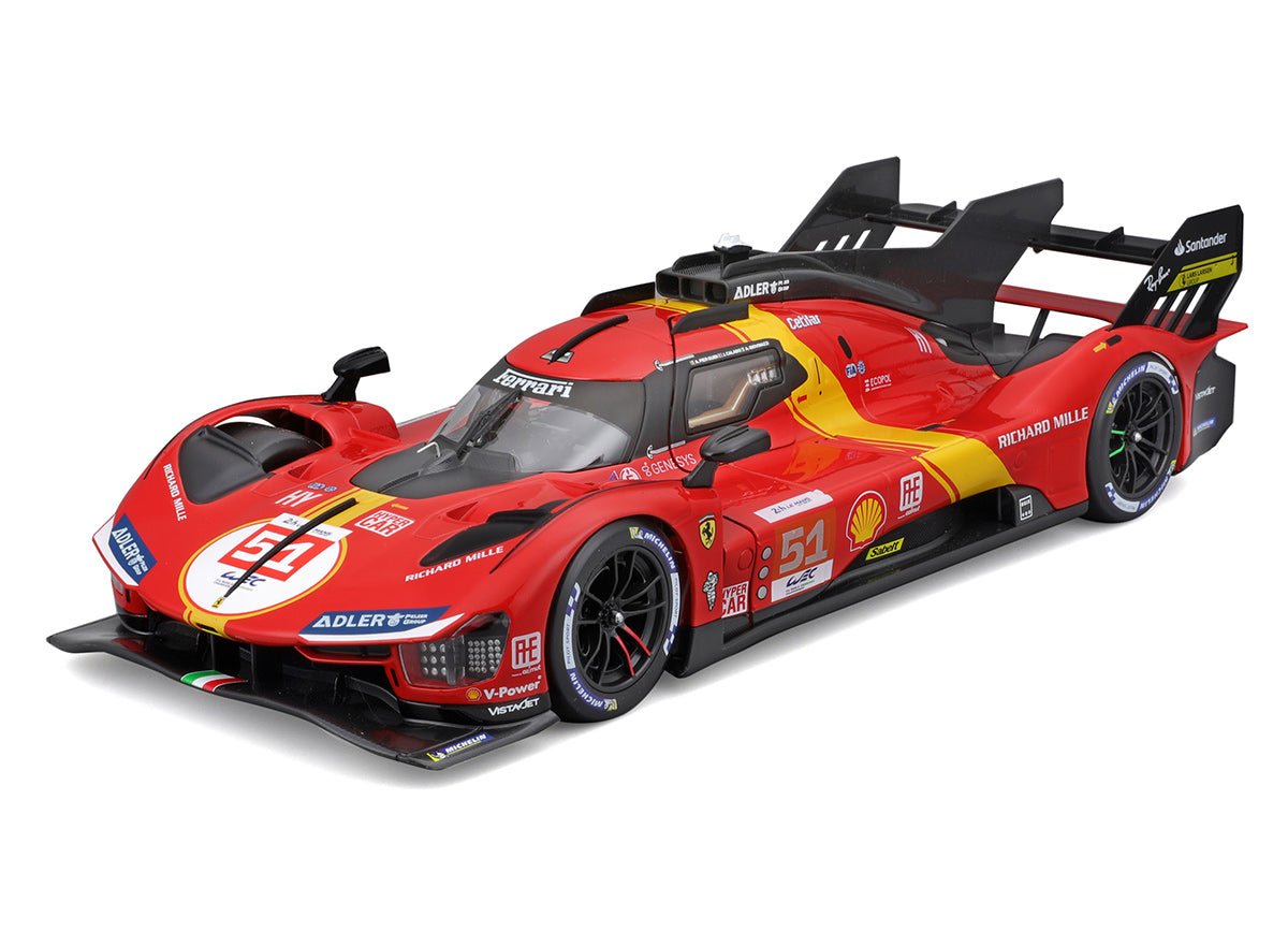 Bburago Ferrari 499P 2025 #51 Pier Guidi Calado Giovinazzi 3rd 24h Le Mans 1:18 Modell