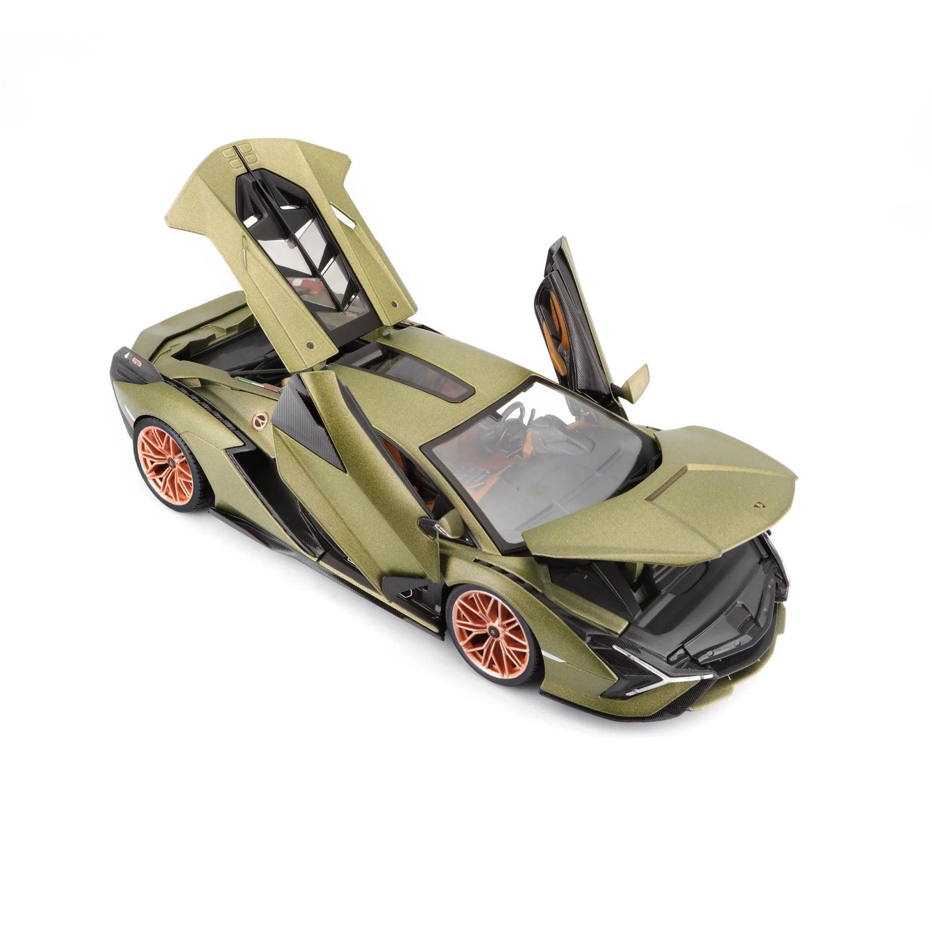 Bburago Lamborghini Sian FKP 37 2019 - Matt Olive Green 1:18 Modell - Artexio