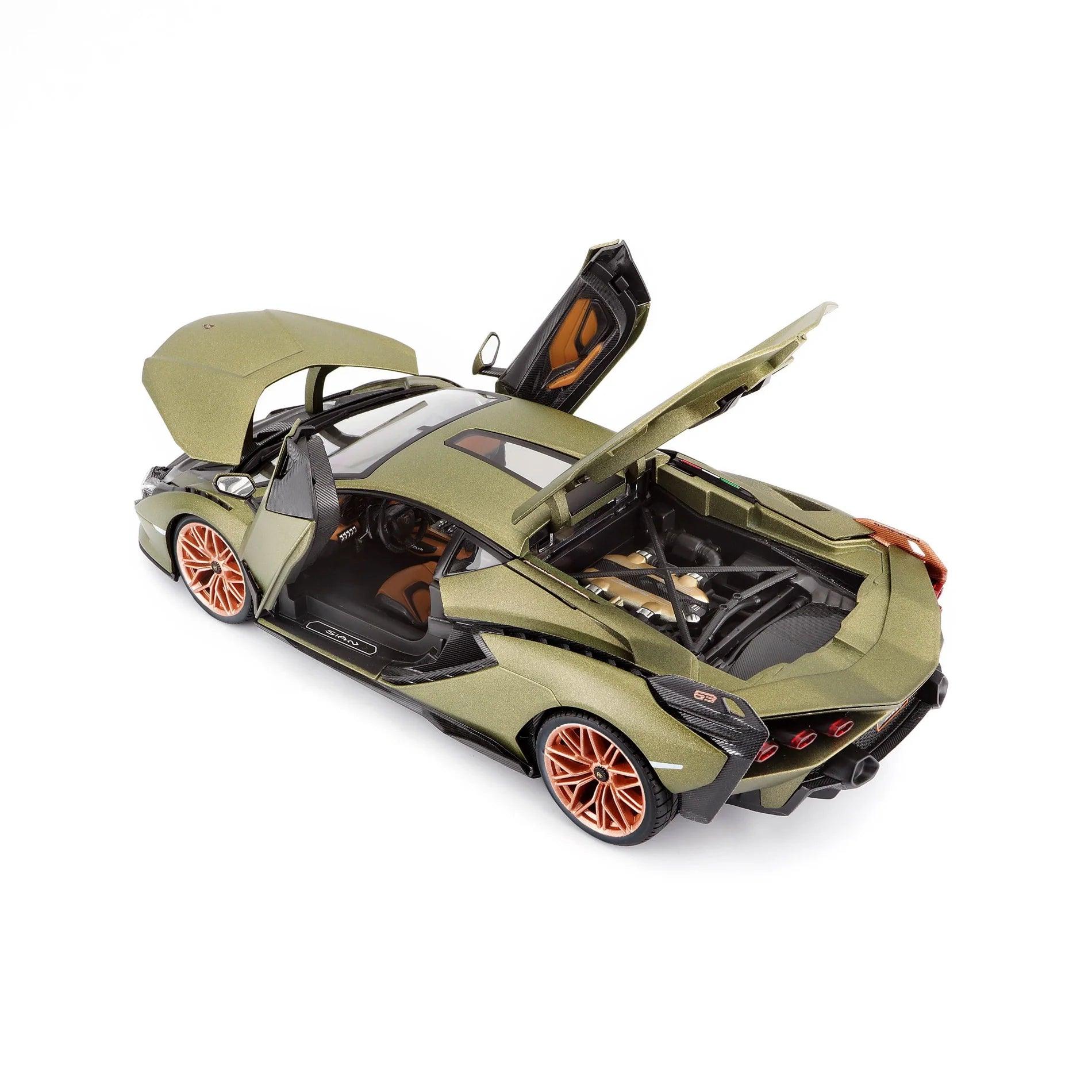 Bburago Lamborghini Sian FKP 37 2019 - Matt Olive Green 1:18 Modell - Artexio