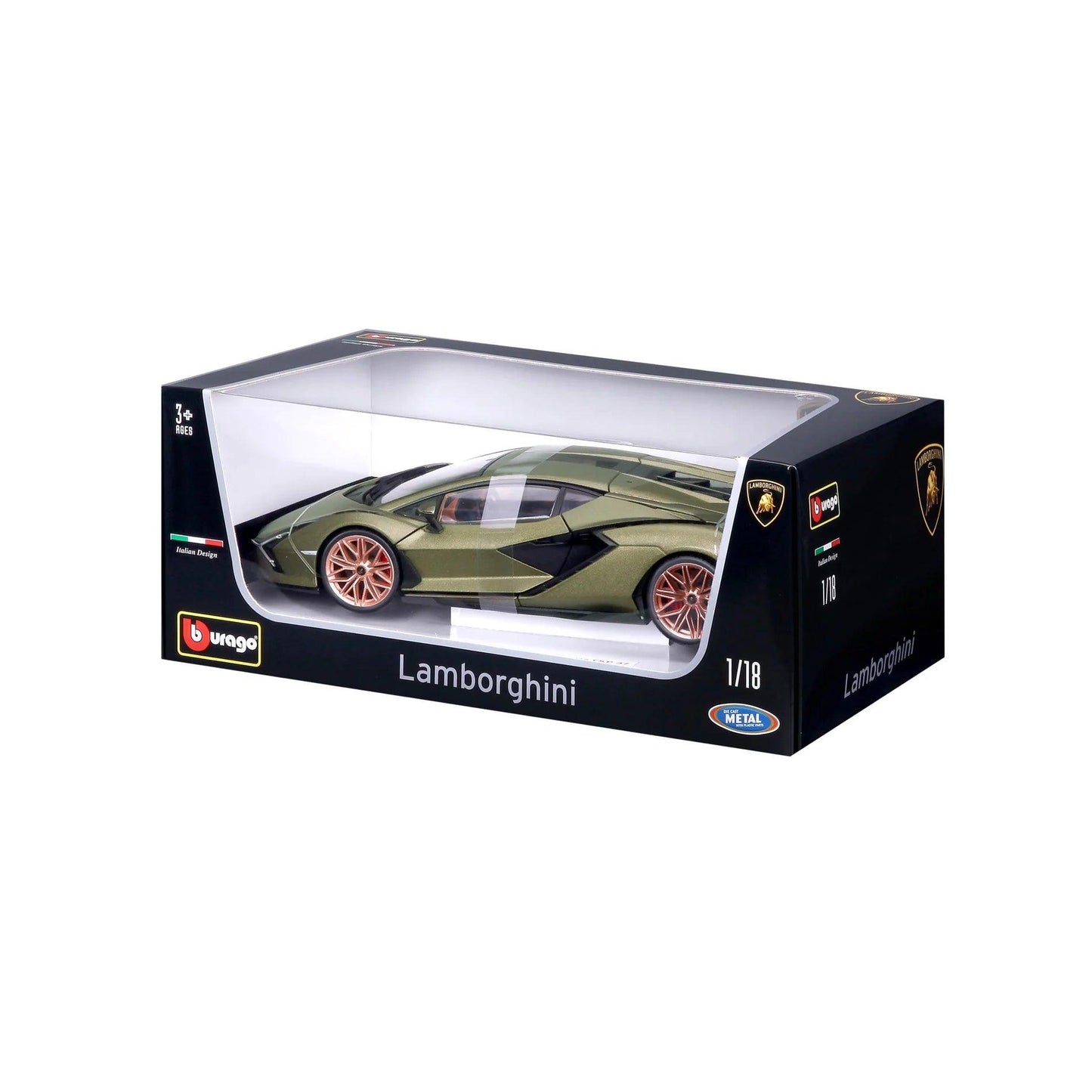 Bburago Lamborghini Sian FKP 37 2019 - Matt Olive Green 1:18 Modell - Artexio