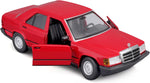Bburago Mercedes Benz 190E 1987 - Red 1:24 Modell
