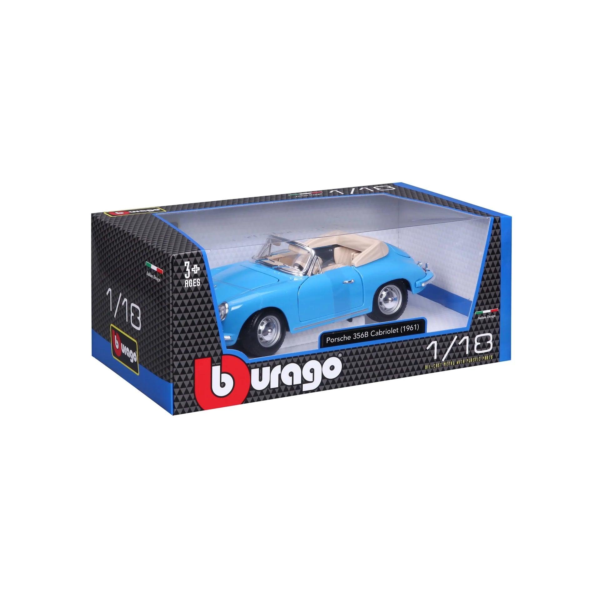 Bburago Porsche 356B Cabriolet 1961 - Blue 1:18 Modell - Artexio