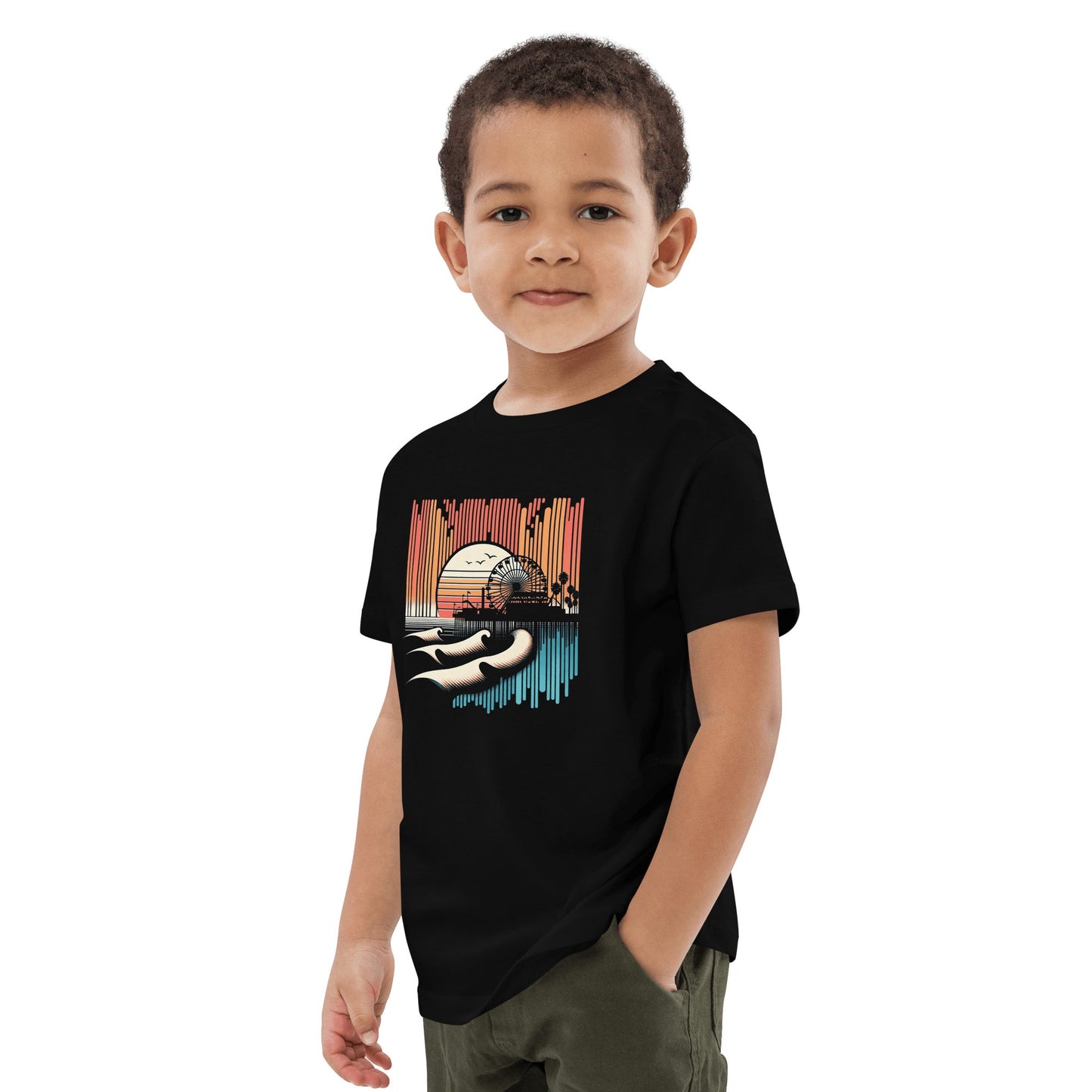 Bio Baumwoll T-Shirt für Kinder "Santa Monica Pier" - Artexio