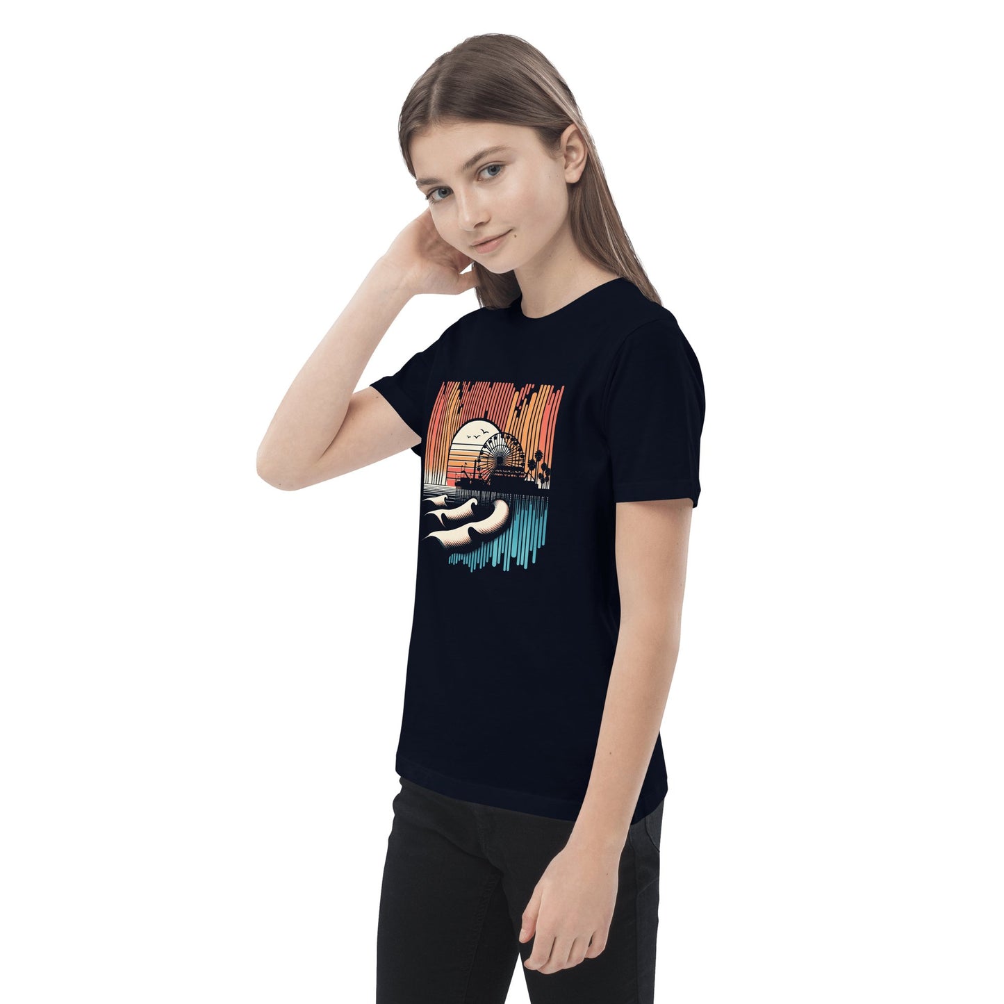 Bio Baumwoll T-Shirt für Kinder "Santa Monica Pier" - Artexio