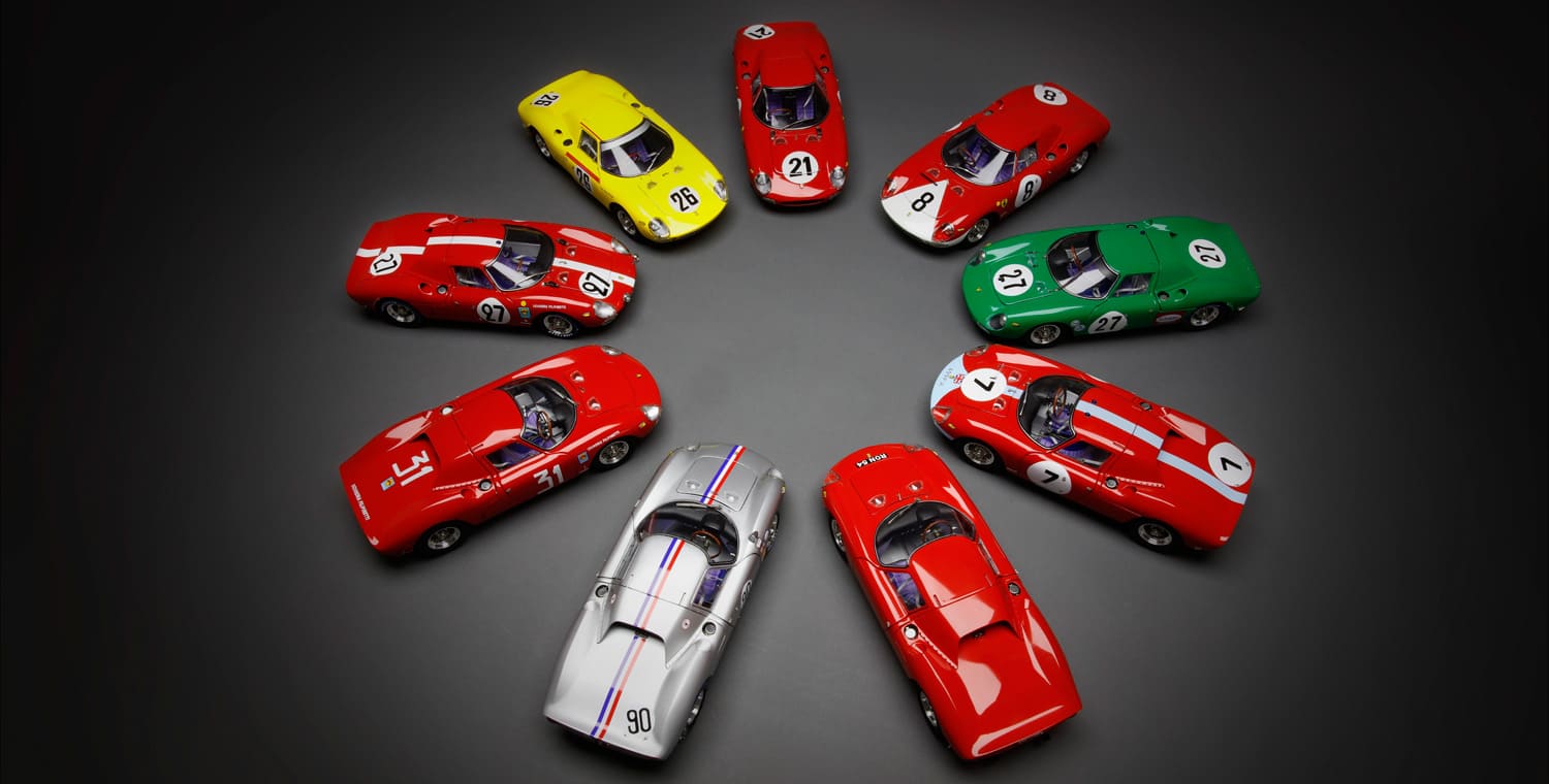 CMC Modelcars Ferrari 250 LM, 6. Platz 24H Frankreich 1965, 27,Chassis 6119, Spoerry/Boller, RHD 1:18 Modell