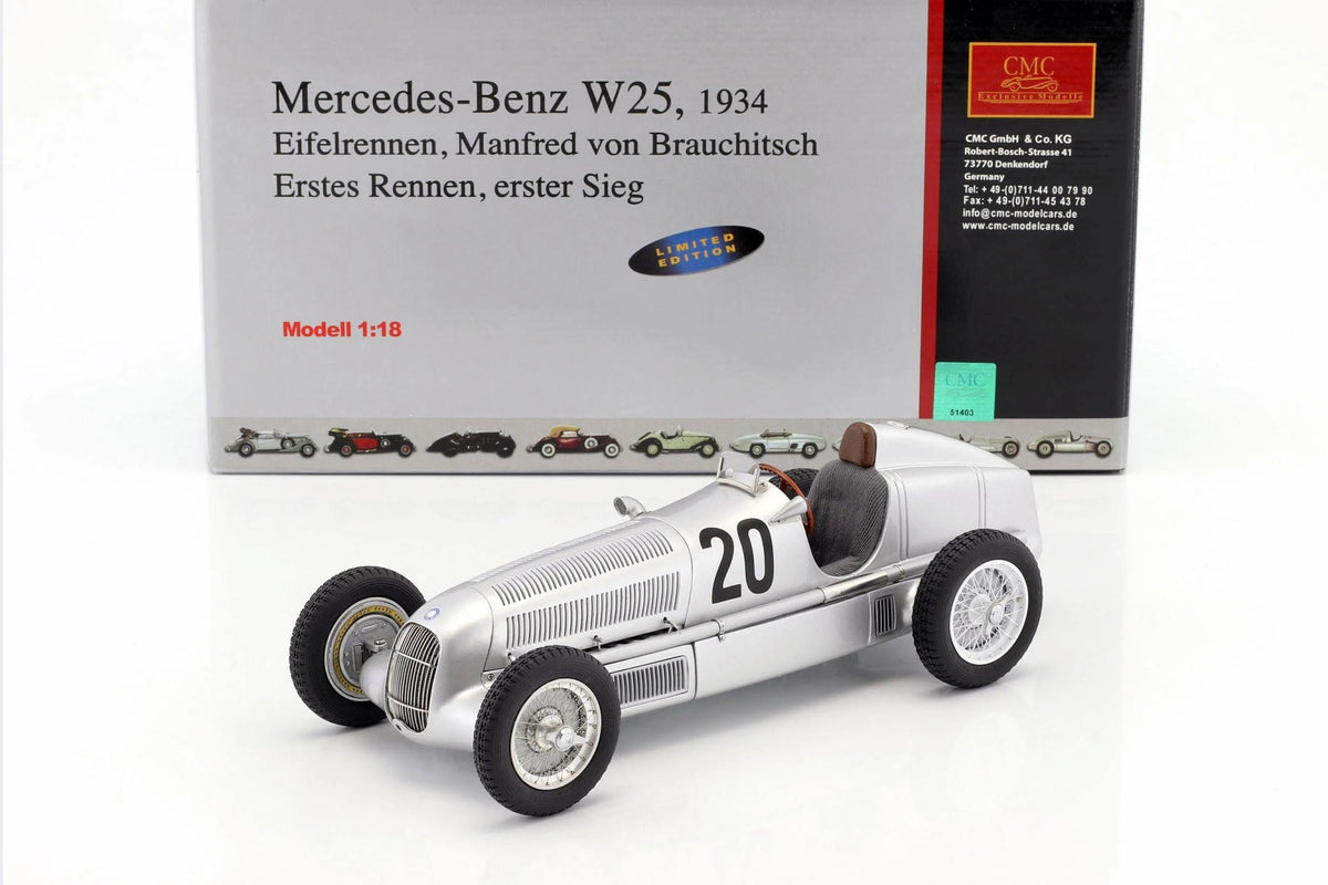 CMC Modelcars Mercedes-Benz W 25, Eifelrennen 1934, #20 von Brauchitsch 1:18 Modell