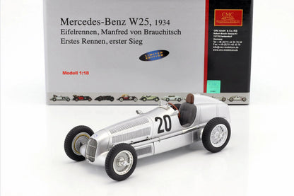 CMC Modelcars Mercedes - Benz W 25, Eifelrennen 1934, #20 von Brauchitsch 1:18 Modell - Artexio